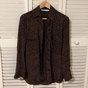 Zara printed blouse 70s style